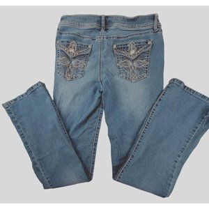 Women's Blue Denim Jeans Apt. 9 with Bling Back Pockets Size 8 ... JH1762611
